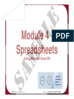 Module 4 - Spreadsheets: (Using Microsoft Excel XP)