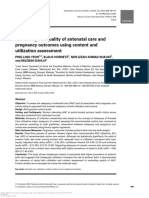 Evaluating The Quality of Antenatal Care and Pregnancy Outcomes Using Content and Utilization Assessment