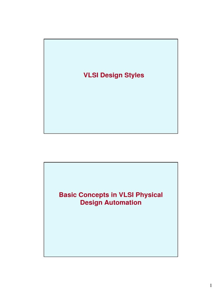 VLSI Design Styles Overview | PDF | Field Programmable Gate Array ...