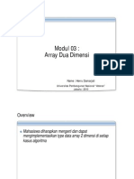 Algoritma Lanjut: Array 2 Dimensi