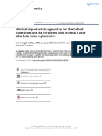 Minimal Important Change Values for the Oxford Knee Score and the Forgotten Joint Score at 1 Year After Total Knee Replacement