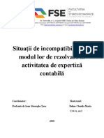 Situații de Incompatibilitate Și Modul Lor de Rezolvare În Activitatea de Expertiză Contabilă