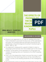The Effects of Phonics To The Reading Readiness Thesis Seminar