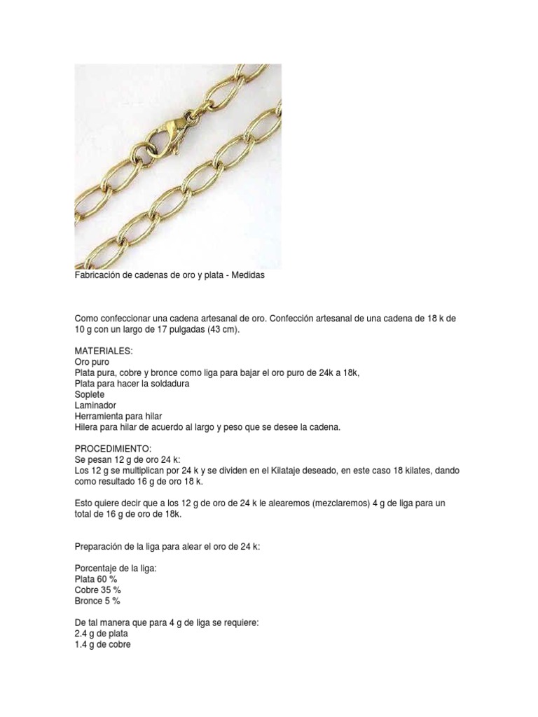 Fabricación de de Oro y Plata | PDF | Cable |