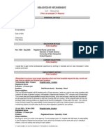 CV Template For Candidates