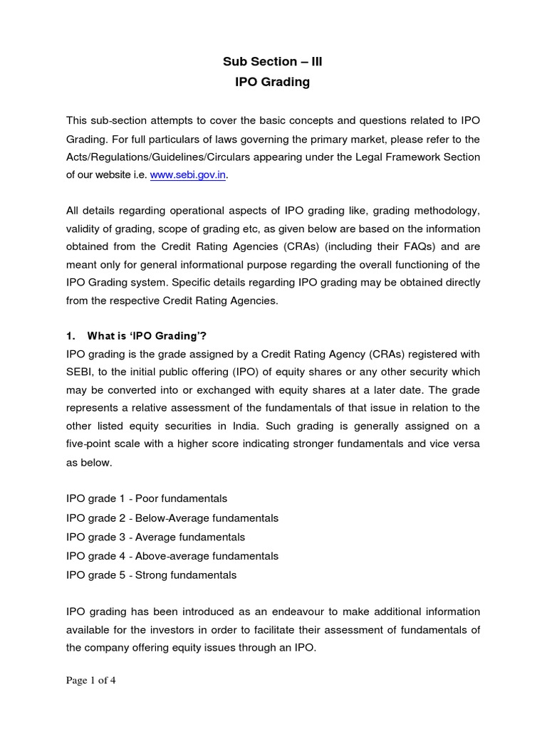 Understanding IPO Grading Basics | PDF | Initial Public Offering ...