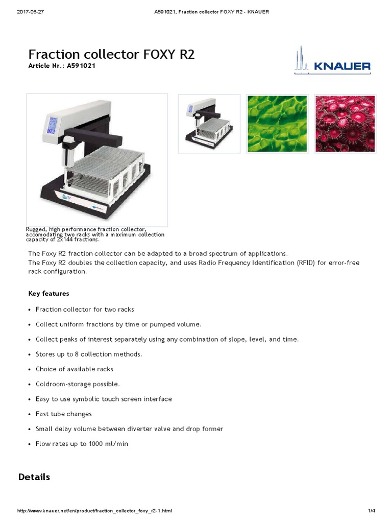 Fraction Collector Foxy R2 1000ml | PDF | Digital Technology | Electronics