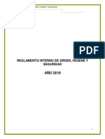 Reglamento Interno de Orden Higiene y Seguridad 2019 PDF