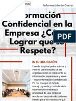 Curso de Información Confidencial en La Empresa ¿Cómo Lograr Que Se Respete?