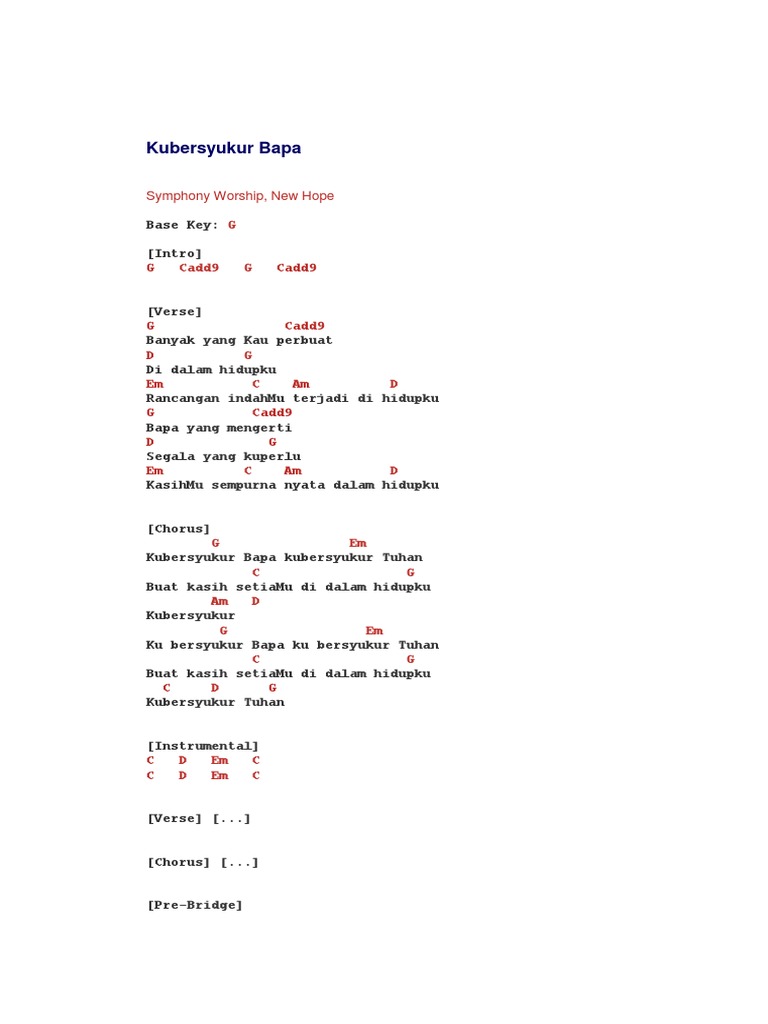 Ku Bersyukur Tuhan Docx