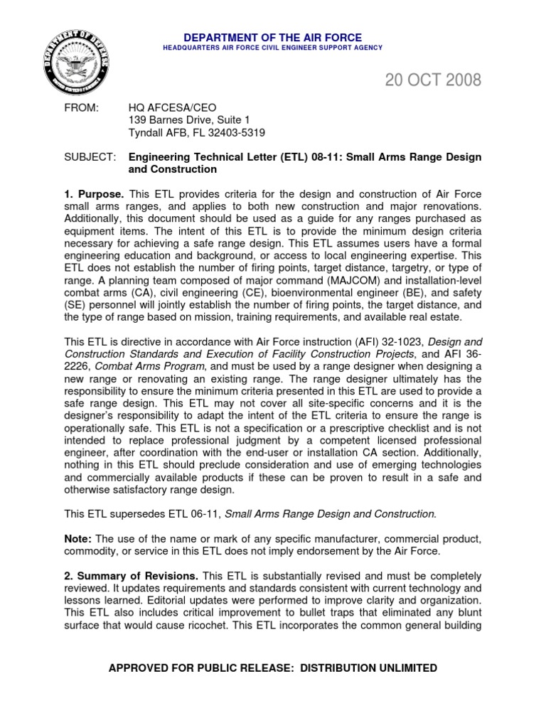 Small Arms Range Design Criteria | PDF | Ammunition | Projectiles