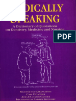 Medically Speaking A Dictionary of Quotations On Dentistry Medicine and Nursing PDF