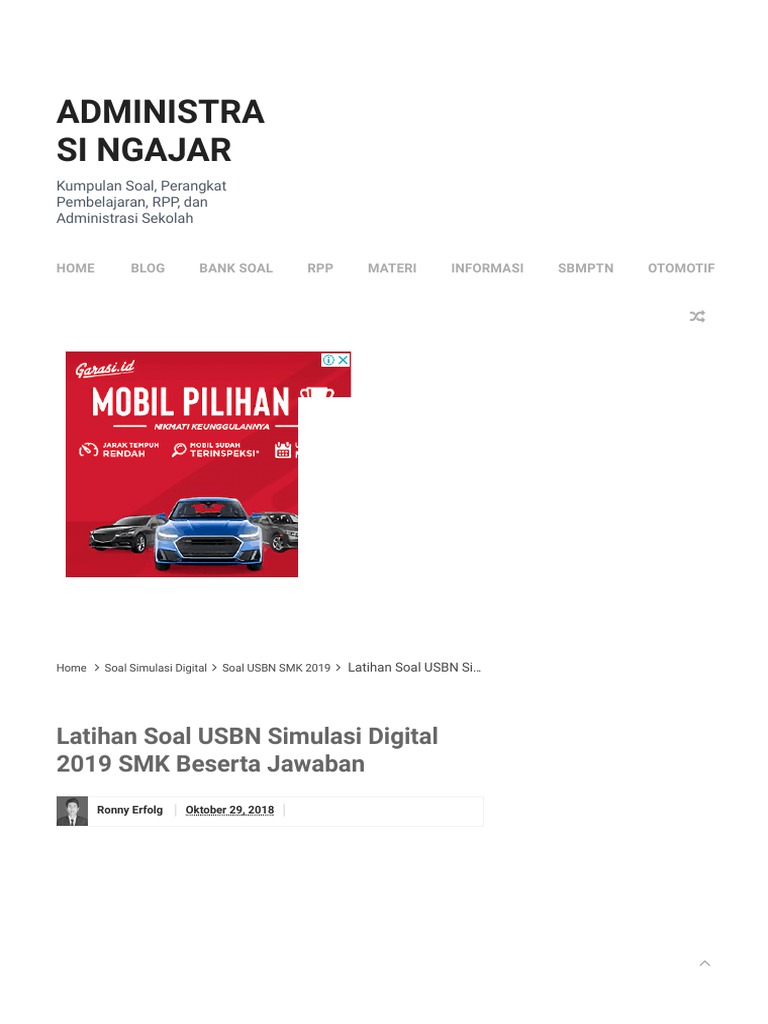 Latihan Soal Usbn Simulasi Digital 2019 Smk Beserta Jawaban