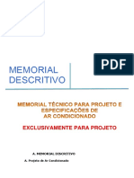 Memorial Descritivo Ar Condicionado - Projeto