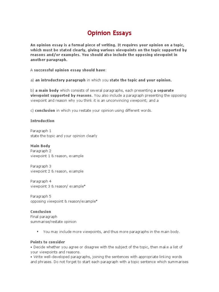How to Write an Opinion Essay | PDF | Career & Growth | Computers