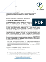 Carta Del Comité de Presos Por La Verdad de Colombia