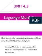 UNIT 4.3: Lagrange Multiplier