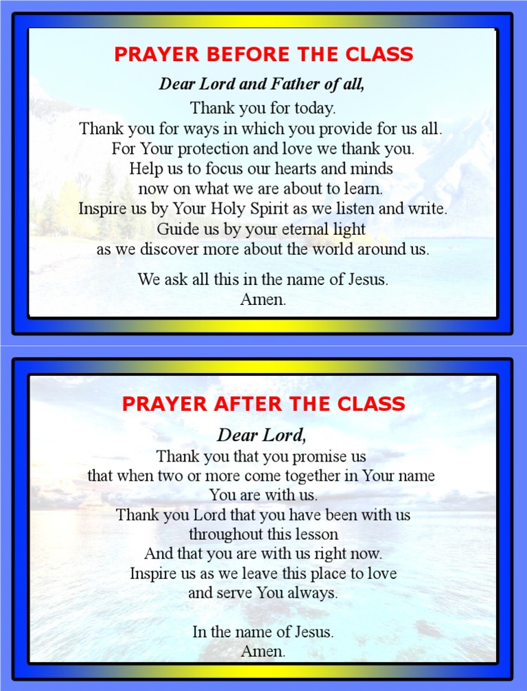 Prayer Before The Class | Pdf