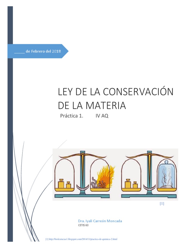 PRÁCTICA 1 LEY DE LA CONSERVACIÓN DE LA MATERIA.docx Importar Masa