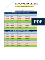 Time Table of Narayana