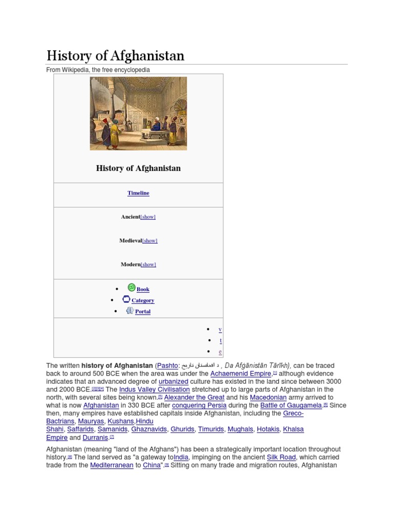 Afghanistan Historical Timeline Overview Pdf Peoples Democratic 