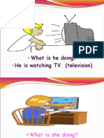 What Is He Doing? He Is Watching TV. (Television)