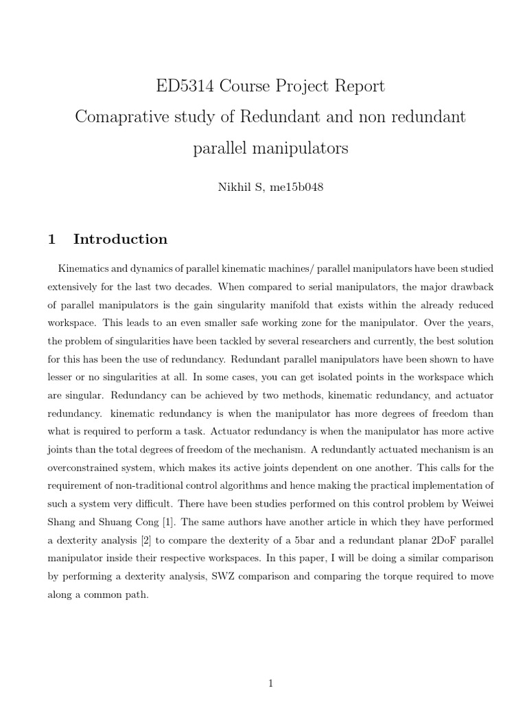 Redundant vs Non-Redundant Manipulators | PDF | Teaching Mathematics ...