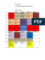 Horario Especialista Programa Integración Escolar