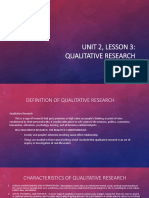 Unit 2, Lesson 3: Qualitative Research