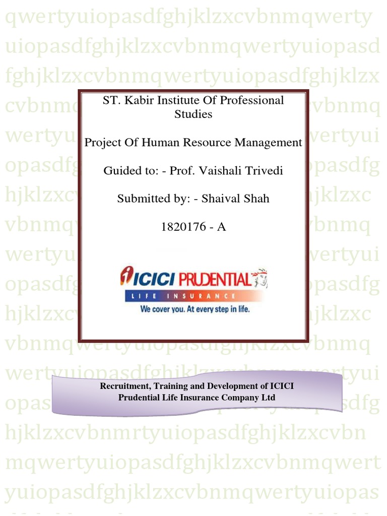 ST. Kabir Institute of Professional Studies Project of Human Resource ...