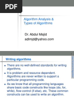 Algorithm Analysis & Types of Algorithms