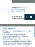 Algorithm Analysis & Types of Algorithms