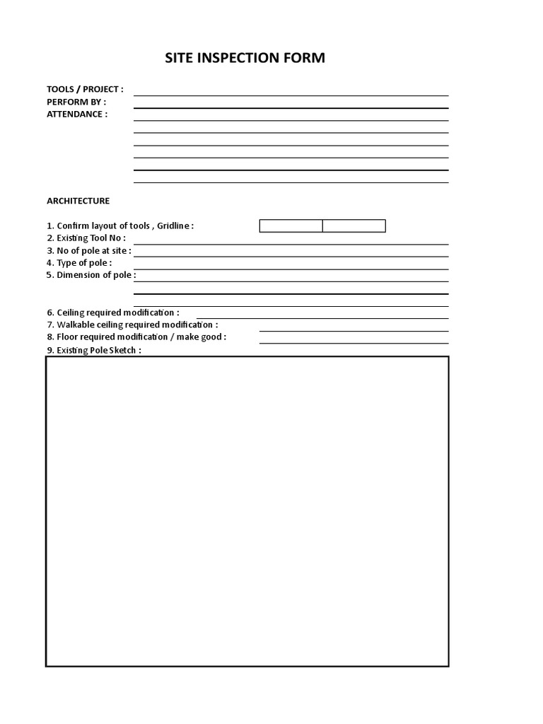 Site Inspection Form Template | PDF
