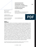 COMPOSIÇÃO CORPORAL DE PESSOAS COM DEFICIÊNCIAS VALIADAS PELA TÉCNICA DE PLETISMOGRAFIA.