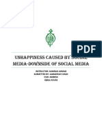 Unhappiness Caused by Social Media