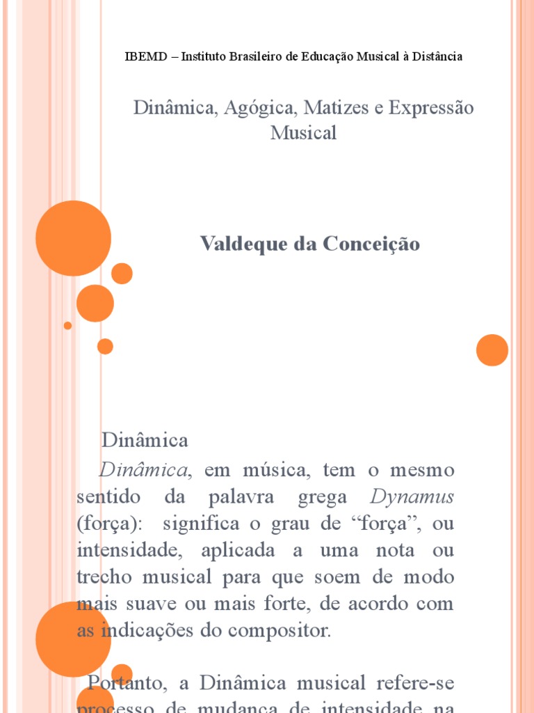 Fundamentos da Expressão Musical: Dinâmica, Agógica, Matizes e Sinais ...