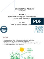 Experimental Data Analysis: Hypothesis Testing, Group Differences, Paired Test, Effect Size