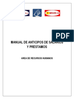 Manual de Procedimientos para La Otorgacion de Anticipos de Sueldo y Prestamos