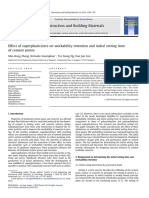 Effect of Superplasticizers On Workability Retention and Initial Setting Time of Cement Pastes