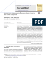 Metabolism: Biomarkers of Psychiatric Diseases: Current Status and Future Prospects