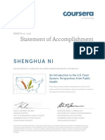 Statement of Accomplishment: Shenghua Ni