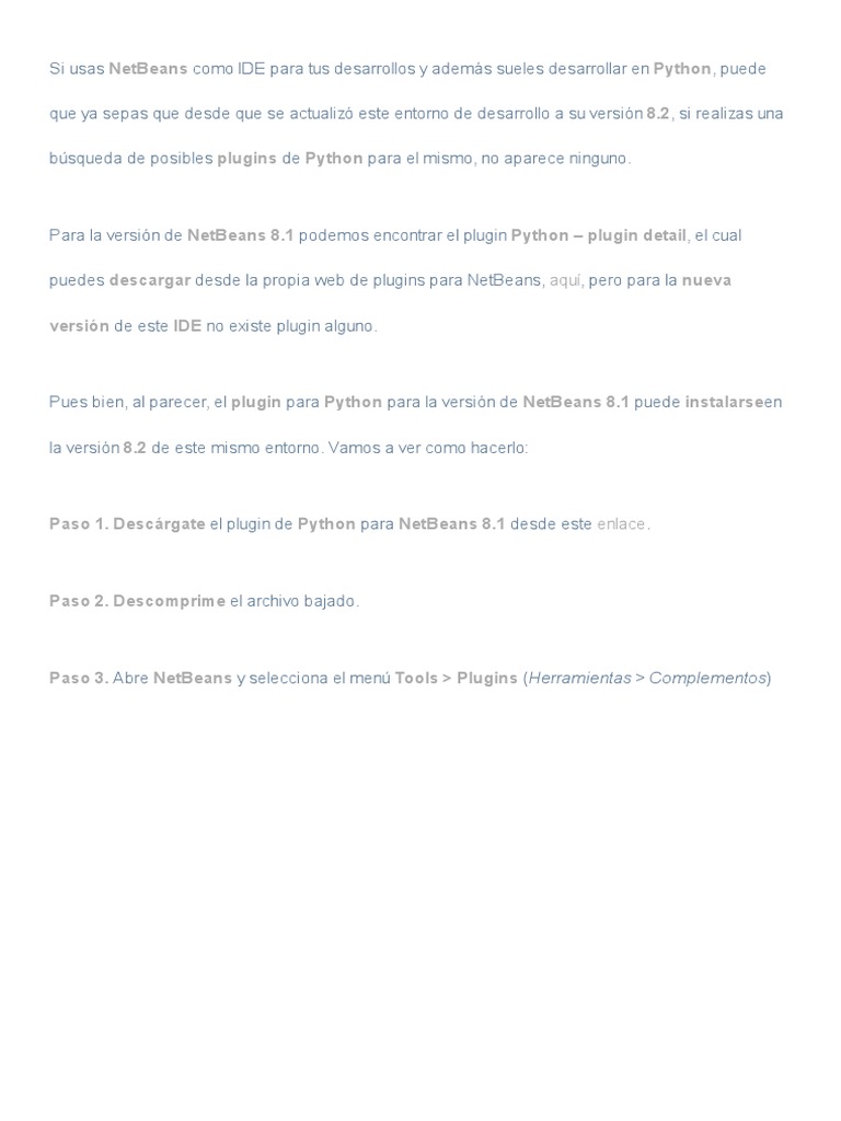C mo instalar el plugin de python en netbeans 8 2 professor falken pdf