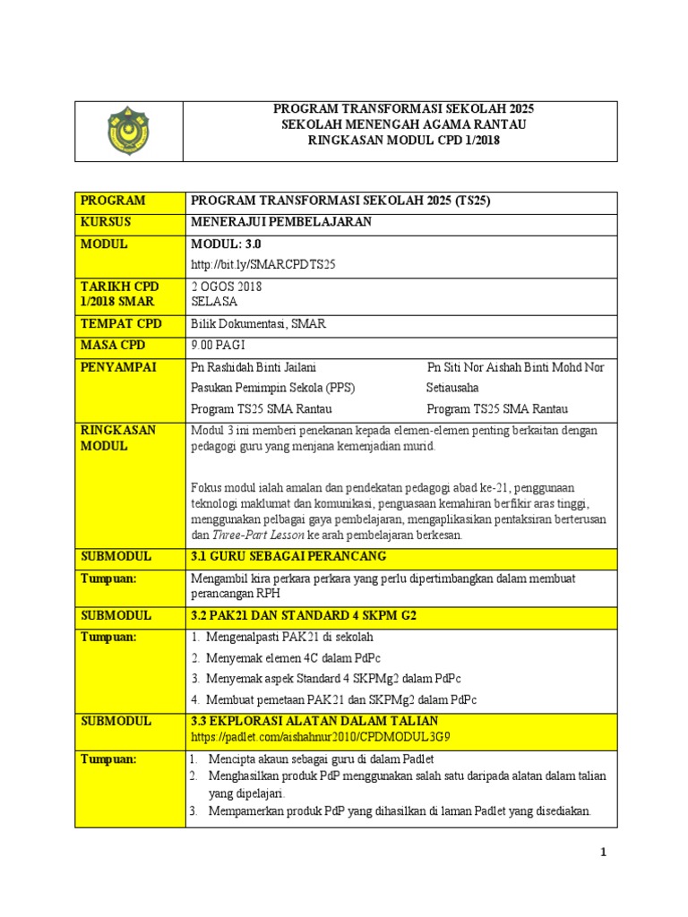 3 1 Modul 3 Kandungan Modul Ts25 Utk G9
