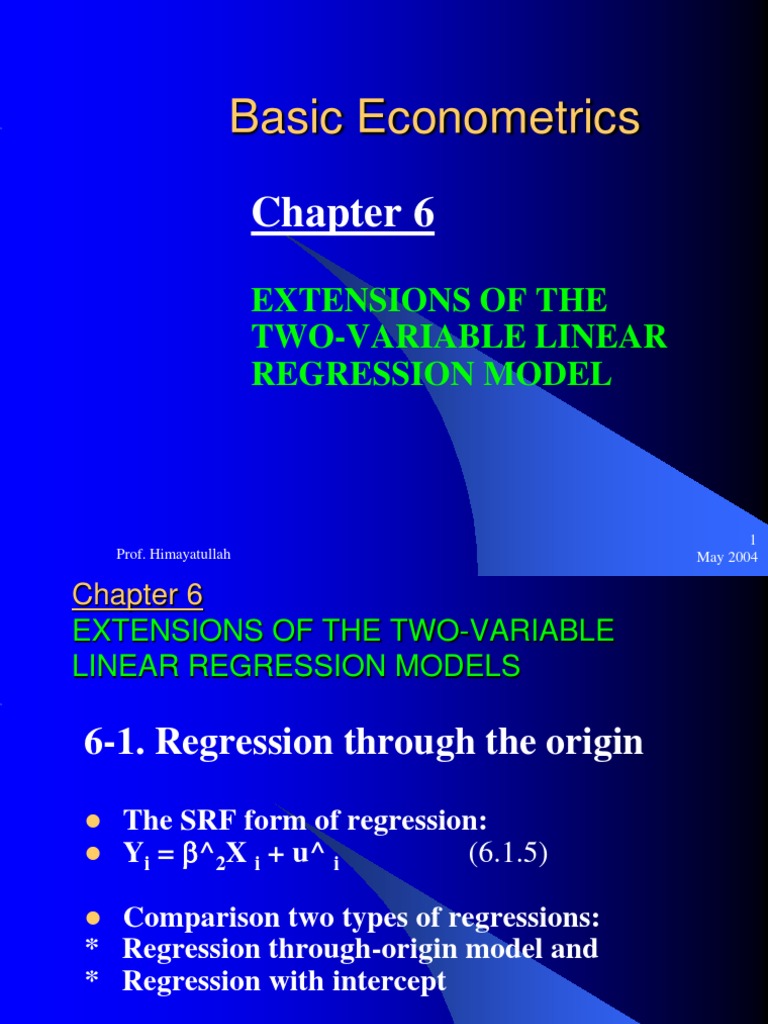 Two-Variable Regression Extensions | PDF | Linear Regression | Logistic ...
