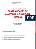 1 Clase Generalidades de AnatomÃ - A y FisiologÃ - A