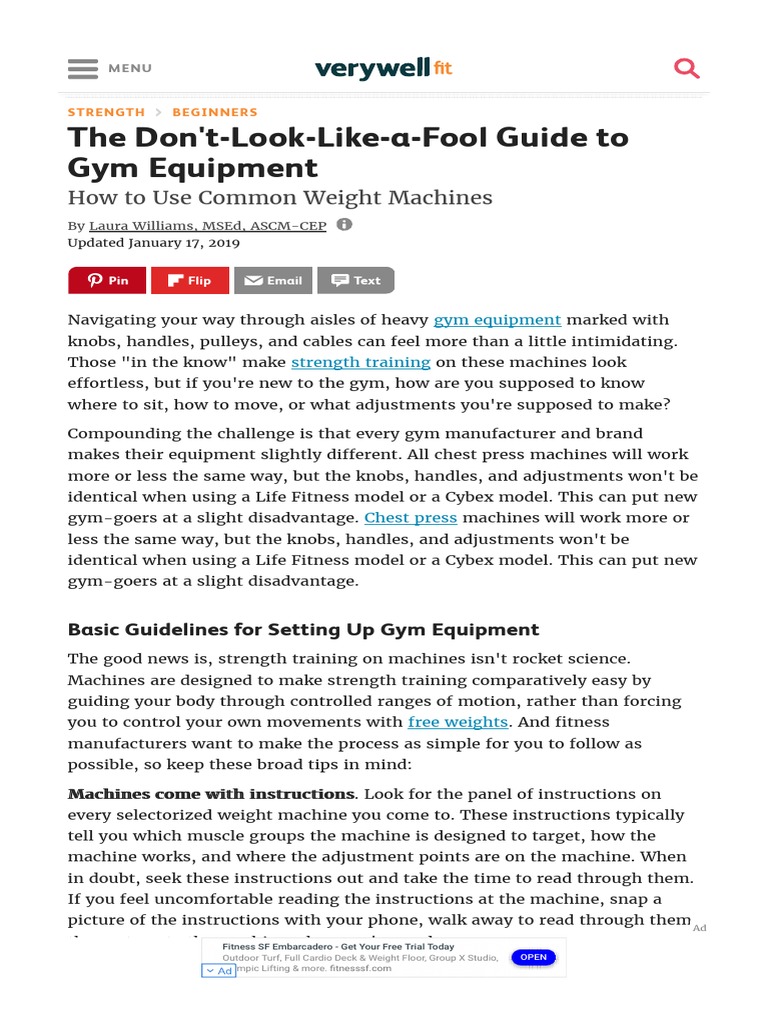 How To Use Weight Machines and Gym Equipment 4153575 PDF Strength
