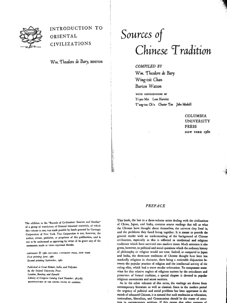Sources of Chinese Tradition PDF | PDF