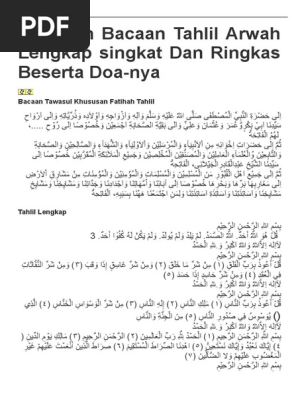 367328707 Susunan Bacaan Tahlil Arwah Lengkap Singkat Dan