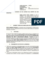 Ejecucion de Acta de Conciliacion Sobre Alimentos