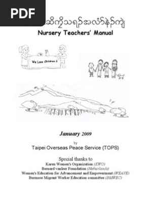 Uwdrqdufdo Tvhmej Usj Nursery Teachers Manual Living Arrangements Human Life Stages